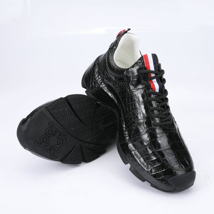 Crocodile leather genuine leather men's shoes fashion rubber sole in-heel men's shoes 