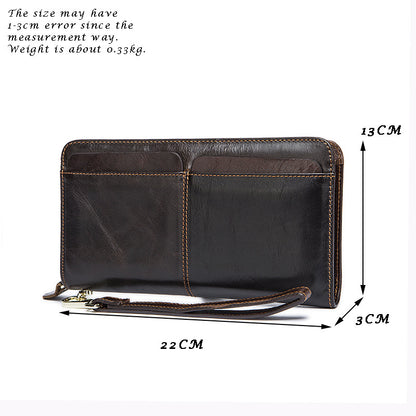 Men's long wallet cowhide clutch bag business wallet for men 