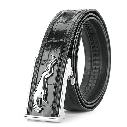 Men's Belt Siamese Crocodile Skin Genuine Leather Automatic Buckle Casual Men's Belt 