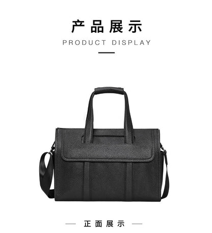 Men's briefcase genuine cowhide leather handbag computer bag business large capacity handbag 