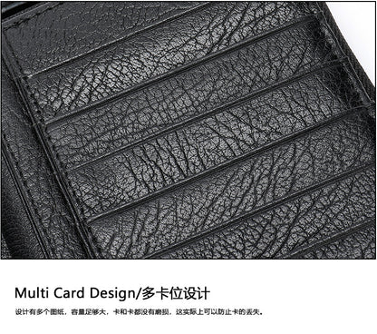 Men's long wallet made of cowhide genuine leather business simple card holder clutch bag men's wallet 