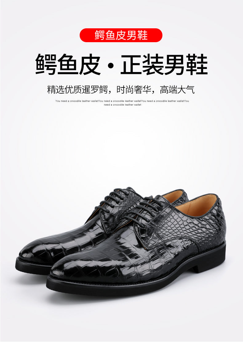 New Crocodile Skin Men's Leather Shoes Business Casual Formal Men's Shoes 