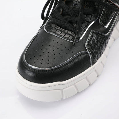 2023 New Crocodile Belly Skin Men's Casual Shoes Excellent Breathability Fashion Platform Men's Shoes 