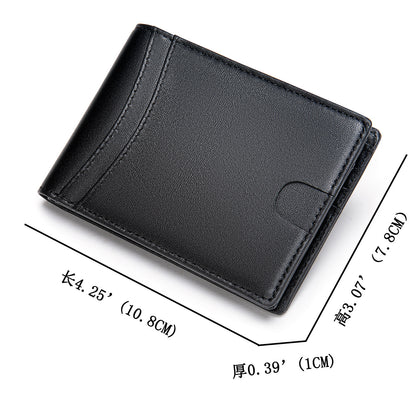 Men's wallet cowhide genuine leather retro RFID anti-theft brush card bag men's wallet 