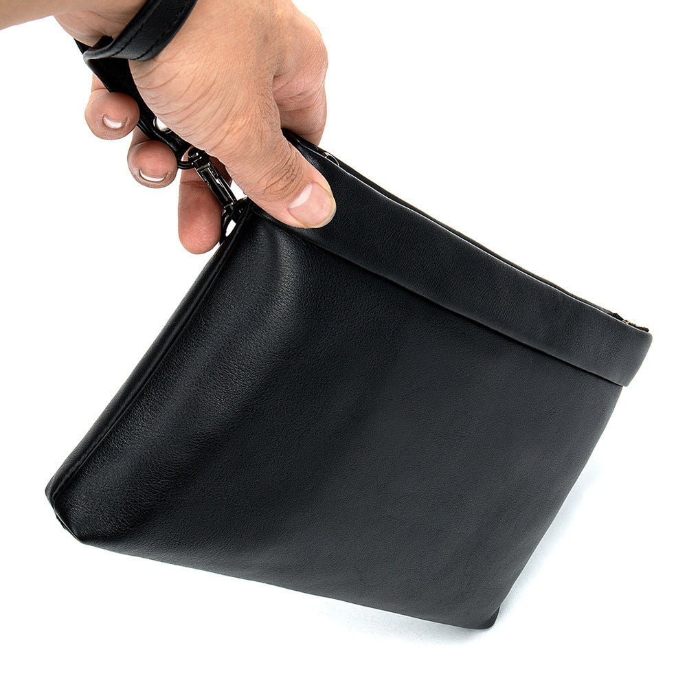 Men's clutch bag cowhide genuine leather Korean fashion business large capacity men's handbag 