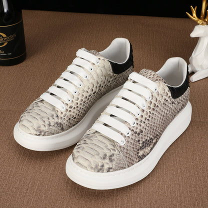 Python Skin Men's Casual Shoes Luxury Excellent Breathability Platform Sneakers Men's Shoes 