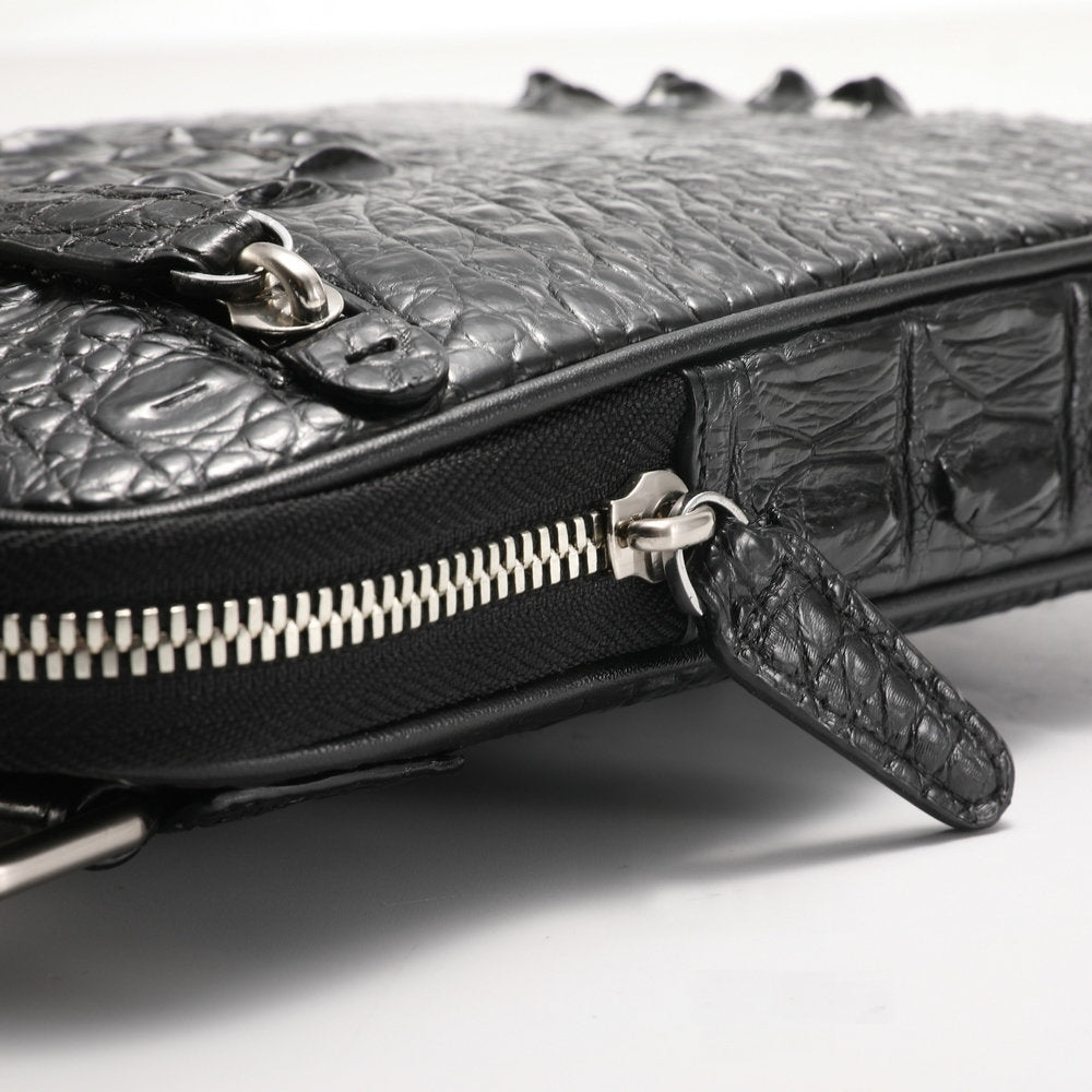 New Crocodile Skin Genuine Leather Men's Shoulder Bag Crossbody Business Commuting Casual Men's Bag 