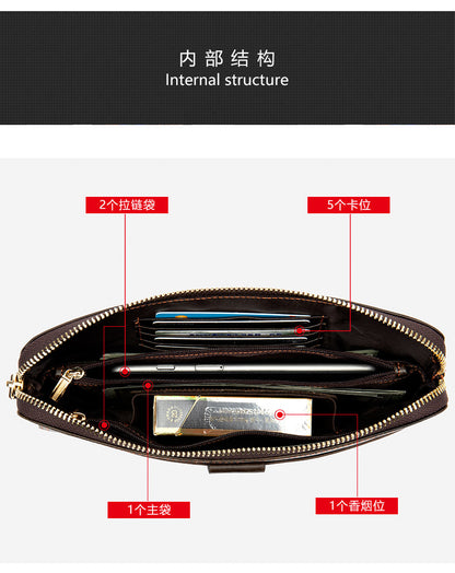 メンズ长財布 大容量 韩国ファッション 牛皮本革製 カード入れ RFID盗難防止 クラッチバッグ男性用ハンドバッグ