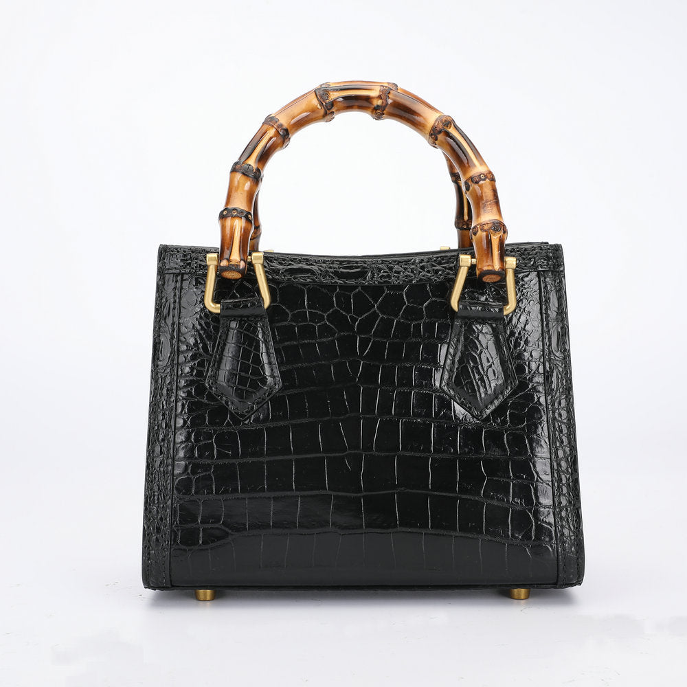 Women's Shoulder Bag Leather Tote Bag Siamese Crocodile Leather Genuine Leather Goes with Anything