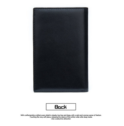 Men's Wallet Genuine Cow Leather Passport Card Holder Business Men's Wallet 