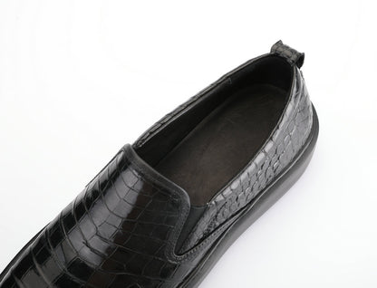 Crocodile Belly Skin Men's Leather Shoes Genuine Leather Moccasins Business Casual Loafers Shoes 