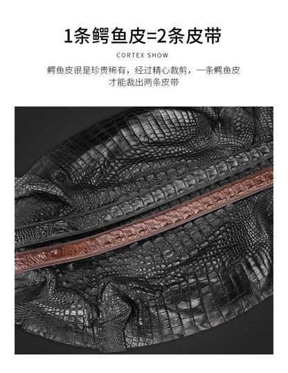 Men's Belt Crocodile Skin Genuine Leather Needle Buckle Casual Men's Belt 