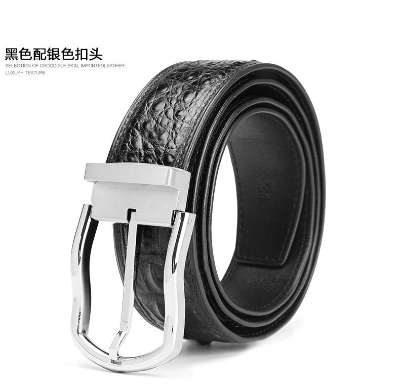 Men's Belt Siamese Crocodile Skin Genuine Leather Needle Buckle Casual Business High Quality Men's Belt 