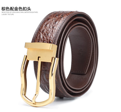 Men's Belt Siamese Crocodile Skin Genuine Leather Needle Buckle Casual Business High Quality Men's Belt 