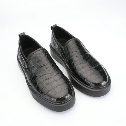 Crocodile Belly Skin Men's Leather Shoes Genuine Leather Moccasins Business Casual Loafers Shoes 