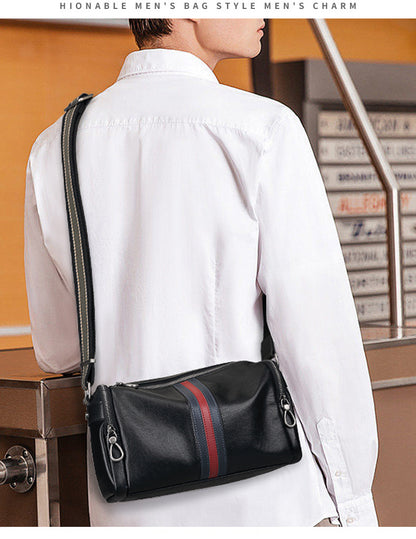 Men's Crossbody Bag Made of Genuine Cowhide Leather Fashion Casual Commuting Men's Shoulder Bag 