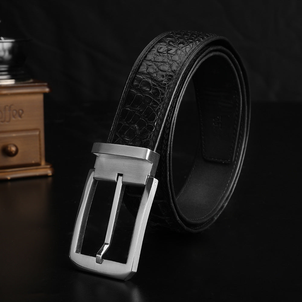 Men's Belt Crocodile Skin Genuine Leather Needle Buckle Casual Men's Belt 