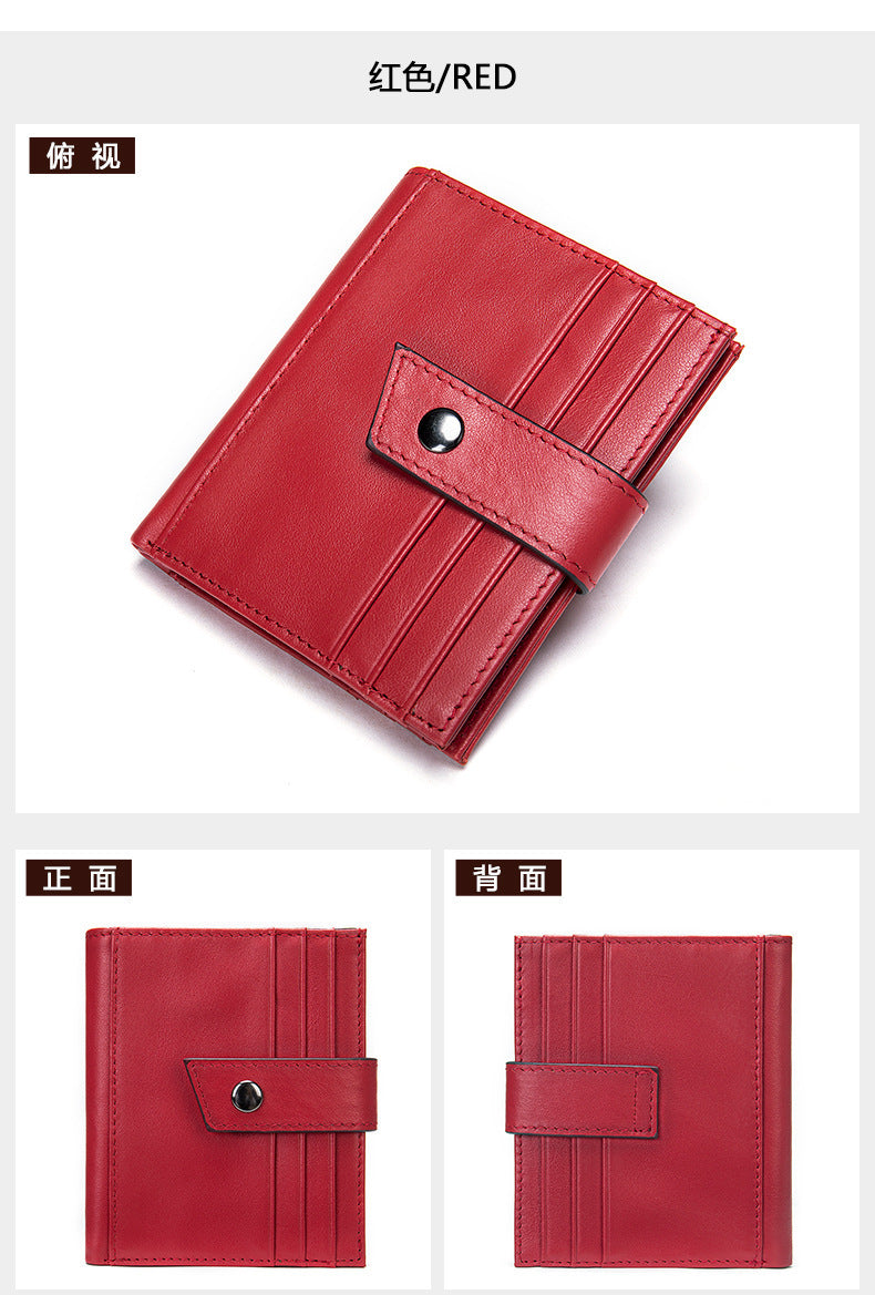 Men's Wallet Genuine Cowhide Leather Card Bag RFID Thin Men's Wallet