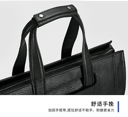 Men's briefcase genuine cowhide leather handbag computer bag business large capacity handbag 