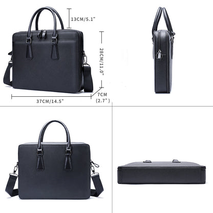 Men's handbag genuine cowhide leather office business commuting men's computer bag handbag 