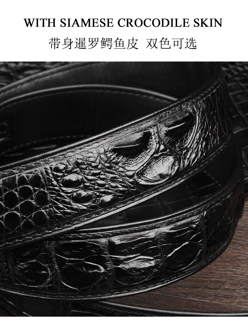 Men's Belt Siamese Crocodile Skin Genuine Leather Needle Buckle Casual Business High Quality Men's Belt 