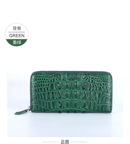 Women's Wallet Siamese Crocodile Skin Long Wallet Clutch Bag Zipper Wallet