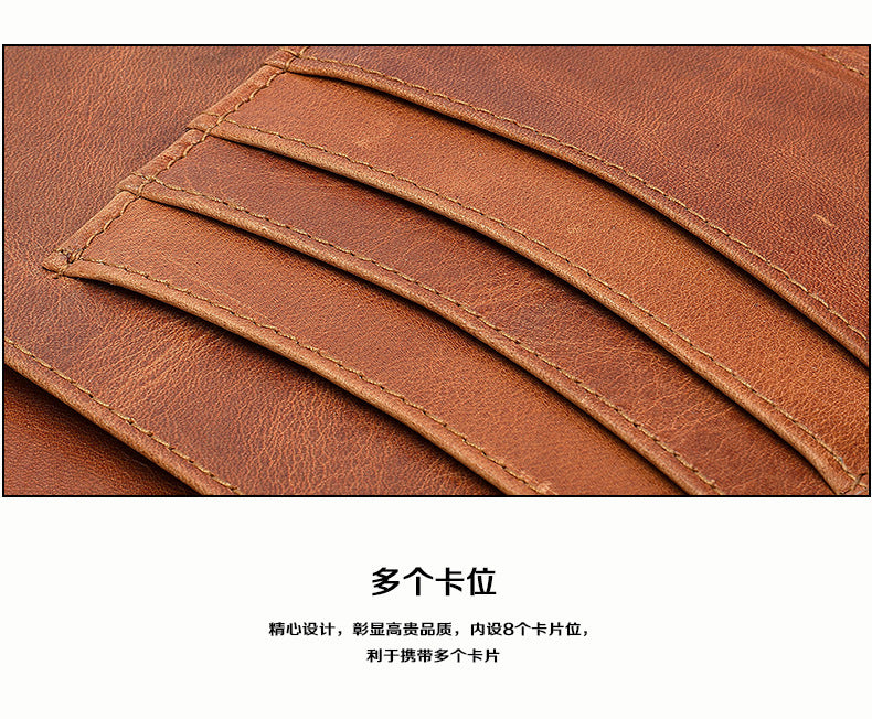 Men's clutch bag Genuine cowhide leather large capacity business zipper file bag Men's handbag 