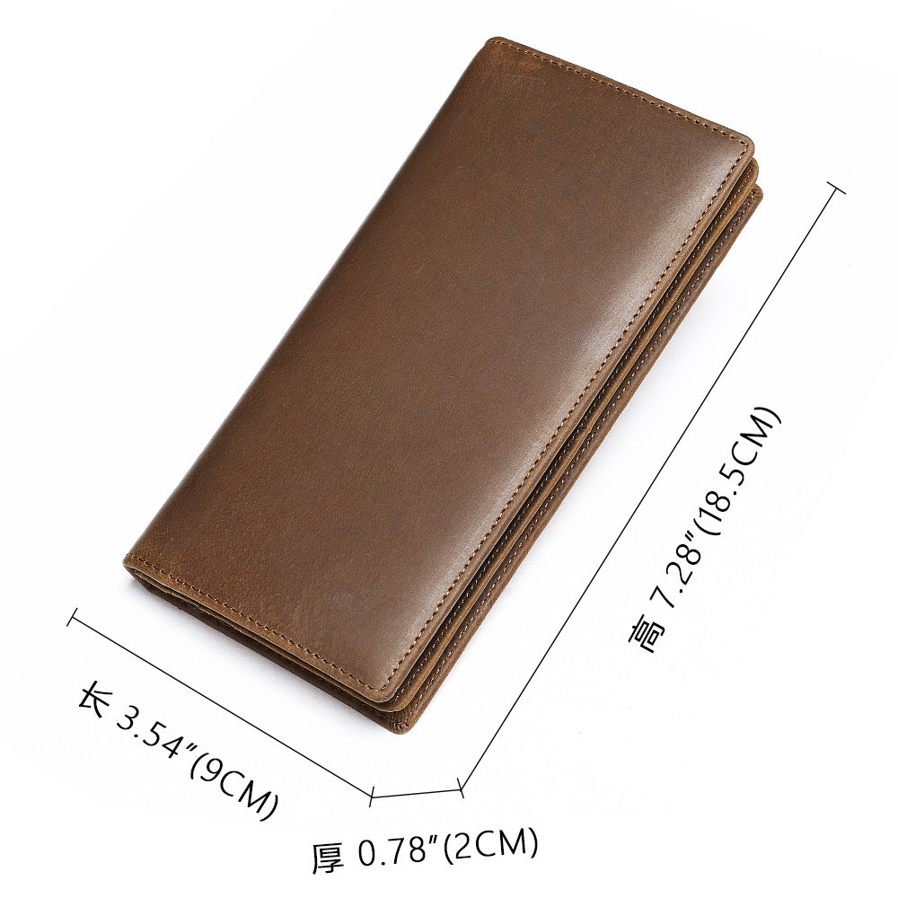 Men's long wallet handmade retro clutch bag coin holder wallet for men 