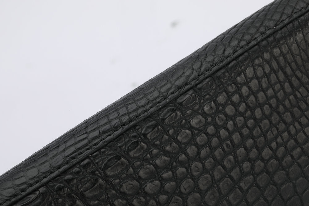 Matte Crocodile Belly Skin Genuine Leather Long Wallet High Quality Men's Wallet Men's Handbag