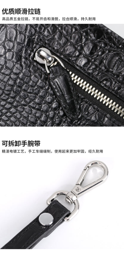 New type crocodile belly skin genuine leather men's handbag casual business large capacity card holder men's bag 