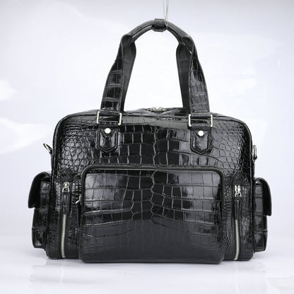 Crocodile Belly Skin Genuine Leather Men's Large Capacity Travel Bag Outdoor Camping Casual Handbag Luggage Bag Handbag 