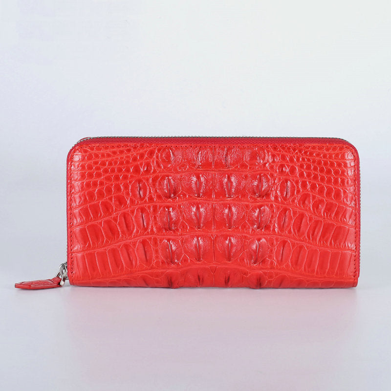 Women's Wallet Siamese Crocodile Skin Long Wallet Clutch Bag Zipper Wallet