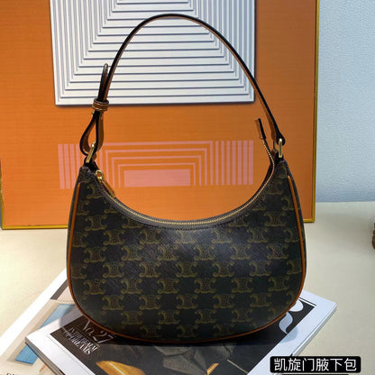 Women's Handbags Underarm Bag Half Moon Bag Retro Print Handbags 