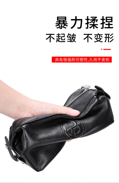 Men's Clutch Bag Large Capacity Cowhide Genuine Leather Business Fashion Handbag for Men 