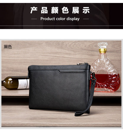 Men's Clutch Bag Cowhide Genuine Leather Korean Fashion Business Men's Wrist Bag 