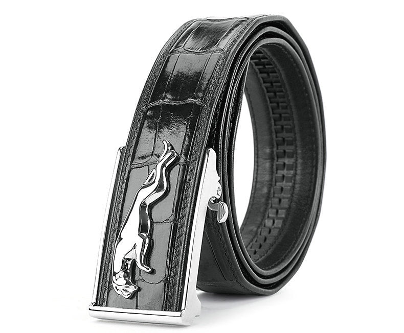 Men's Belt Siamese Crocodile Skin Genuine Leather Automatic Buckle Casual Men's Belt 