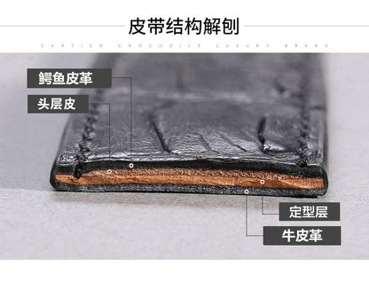 Crocodile skin belly skin without buckle men's belt genuine leather without splicing business casual plate buckle needle buckle men belt without buckle 