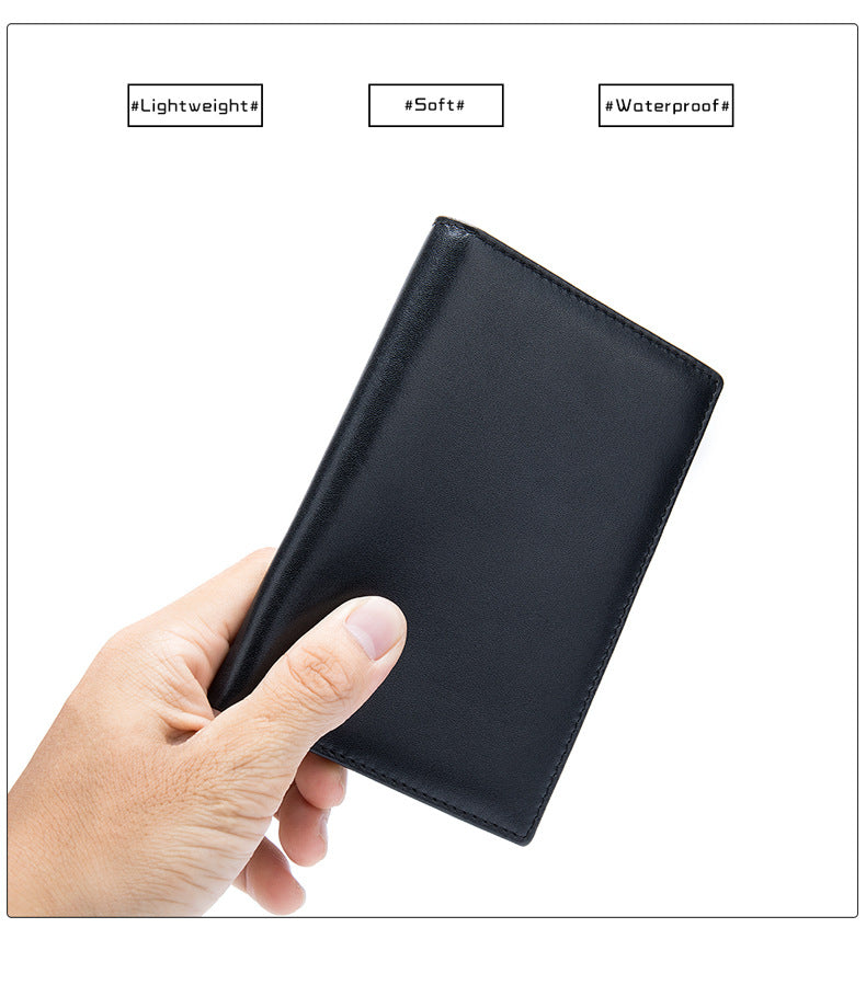 Men's Wallet Genuine Cow Leather Passport Card Holder Business Men's Wallet 