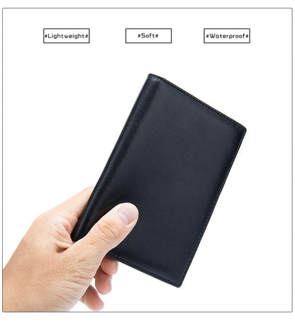 Men's Wallet Genuine Cow Leather Passport Card Holder Business Men's Wallet 