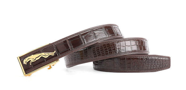 Men's Belt Siamese Crocodile Skin Genuine Leather Automatic Buckle Casual Men's Belt 