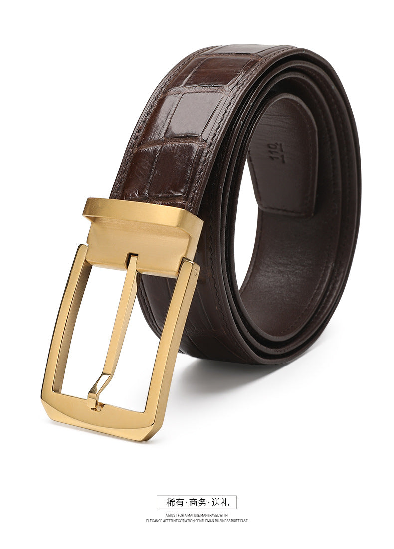 Men's Belt Crocodile Skin Genuine Leather Needle Buckle Casual Men's Belt 