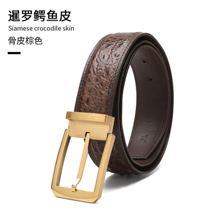 Men's Belt Crocodile Skin Genuine Leather Needle Buckle Casual Men's Belt 