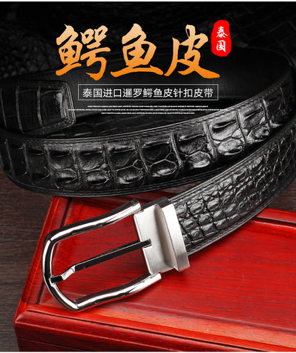 Men's Belt Siamese Crocodile Skin Genuine Leather Needle Buckle Casual Business High Quality Men's Belt 