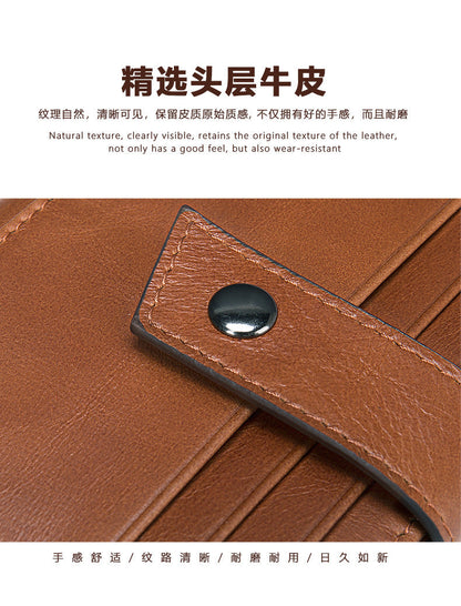 Men's Wallet Genuine Cowhide Leather Card Bag RFID Thin Men's Wallet