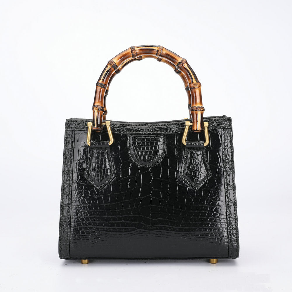 Women's Shoulder Bag Leather Tote Bag Siamese Crocodile Leather Genuine Leather Goes with Anything