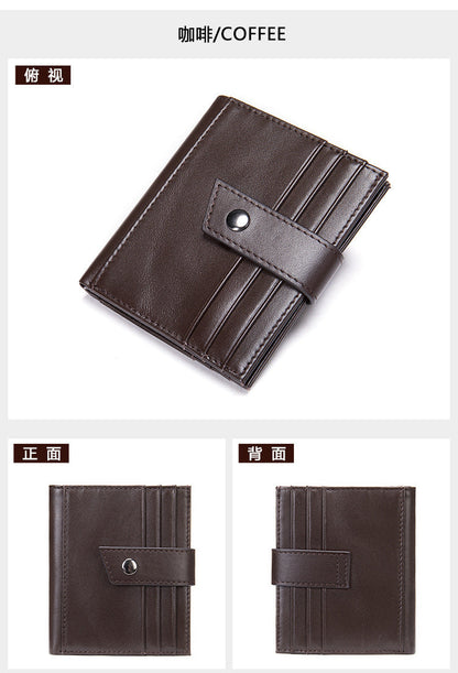 Men's Wallet Genuine Cowhide Leather Card Bag RFID Thin Men's Wallet