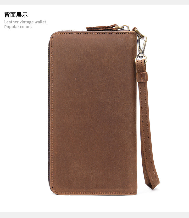 Men's Wallet Genuine Cow Leather Wallet Fashion Large Capacity Clutch Bag for Men 