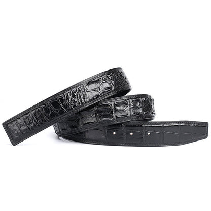 Taiwan Crocodile Skin Osteoderm Men's Belt Genuine Leather No Pieces Smooth Buckle Men Belt No Buckle 