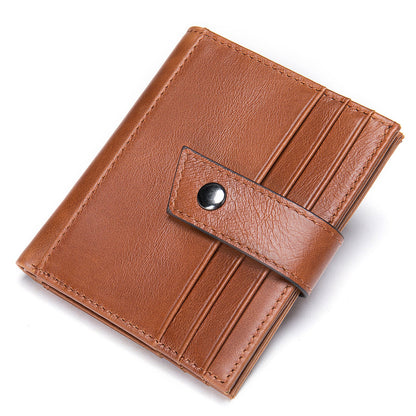 Men's Wallet Genuine Cowhide Leather Card Bag RFID Thin Men's Wallet