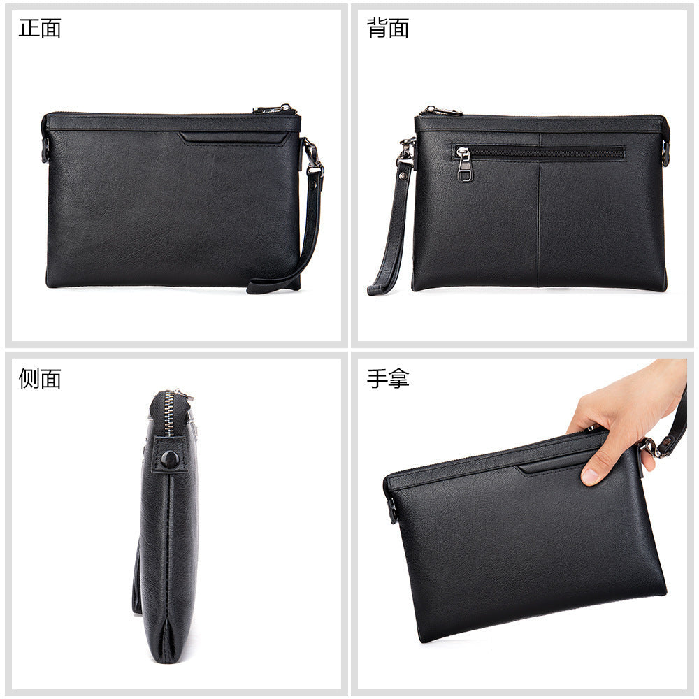 Men's Clutch Bag Cowhide Genuine Leather Korean Fashion Business Men's Wrist Bag 